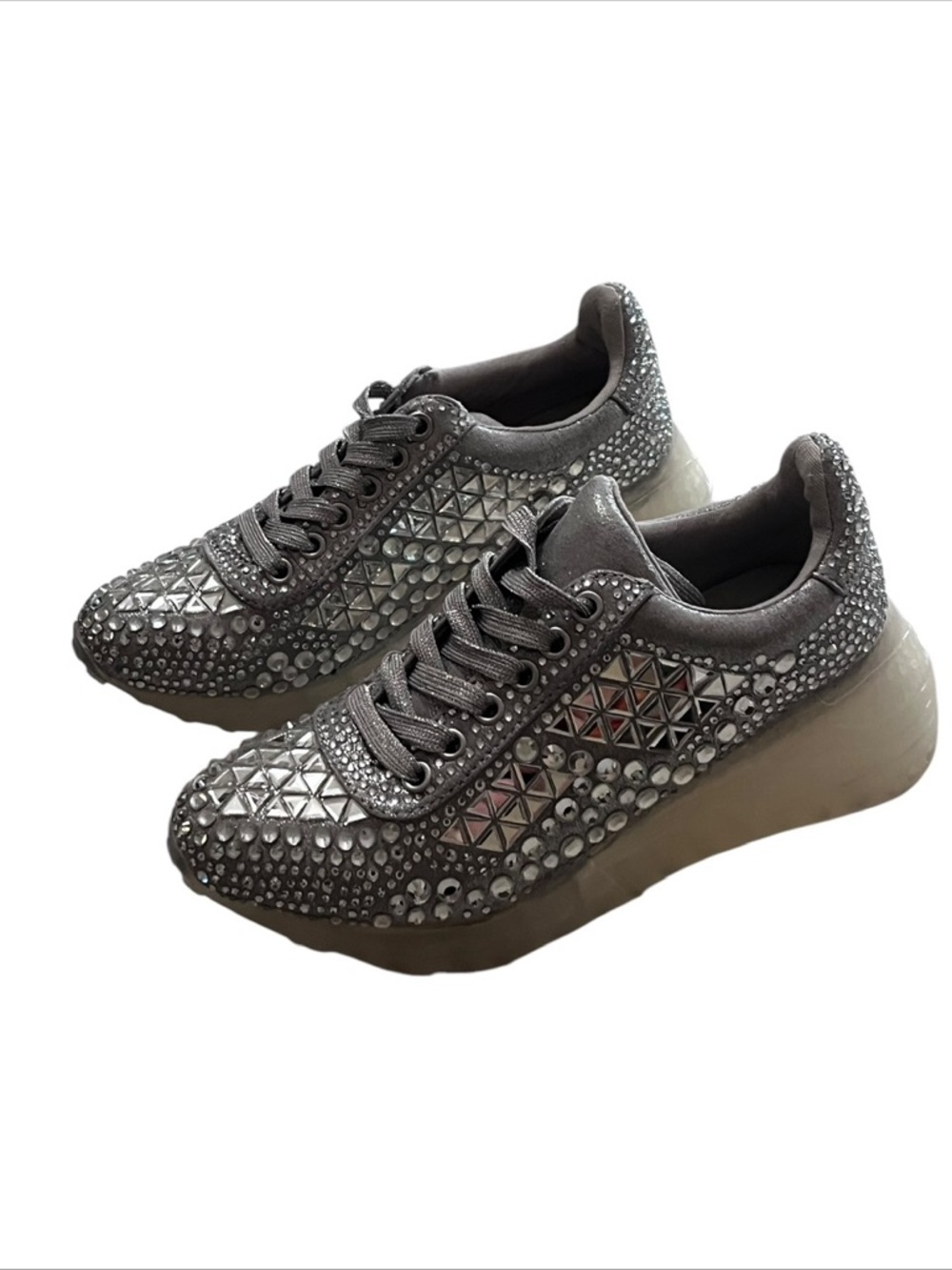 Steve Madden Carissa Silver
Bling Sparkle Rhinestone
Shoes Sneakers Size 6.5